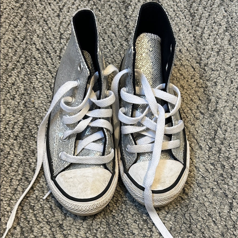 Converse Kids Silver High-Top Sneakers